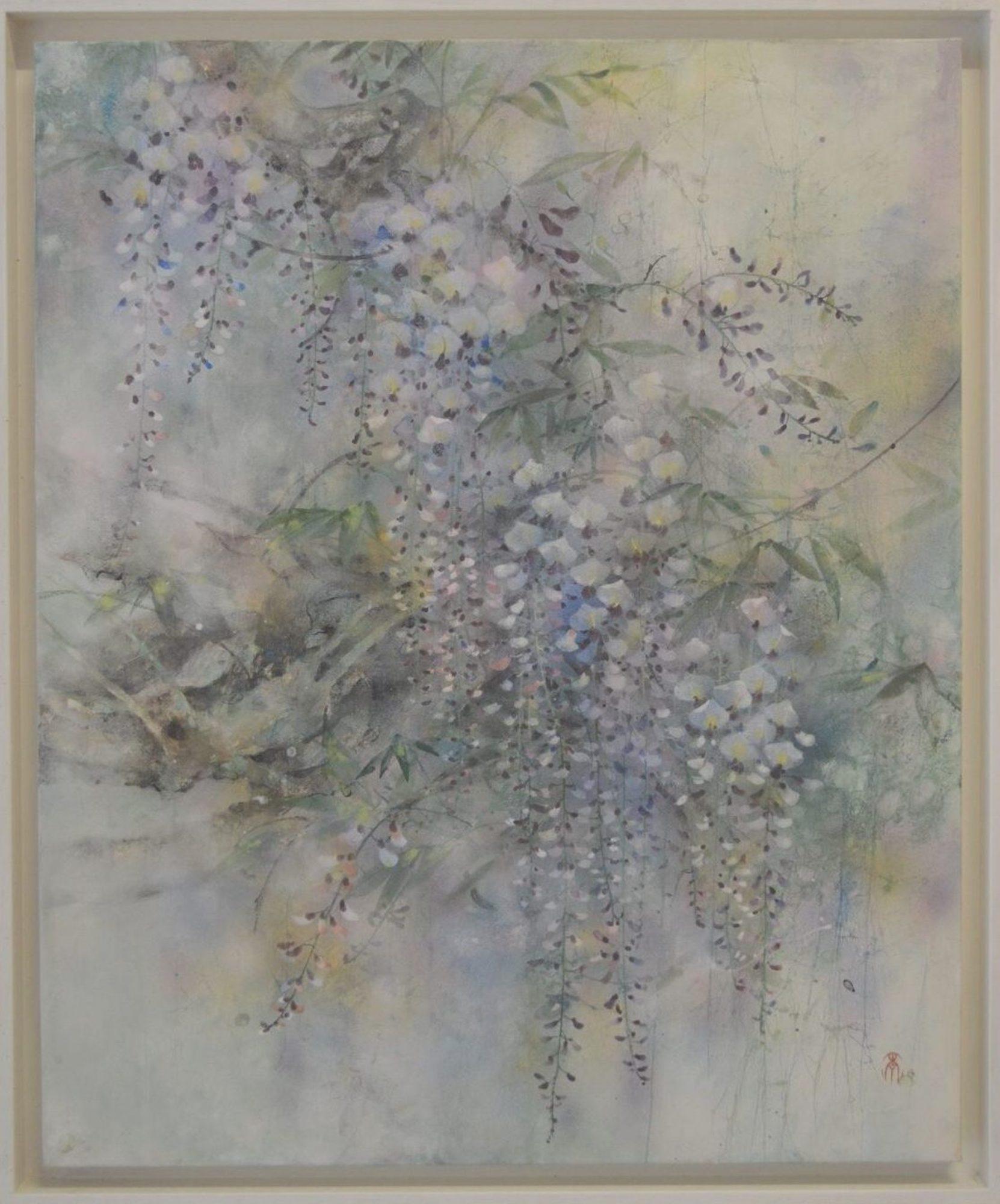 Glockenblumen von Chen Yiching - Zeitgenössische Nihonga-Malerei, Blumen – Painting von Yiching Chen