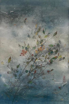 Breeze II di Yiching Chen - Pittura nihonga contemporanea, floreale e dai toni chiari