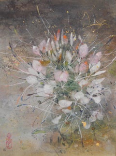 Brillance par Chen Yiching - Peinture Nihonga, fleurs, couleurs de la terre