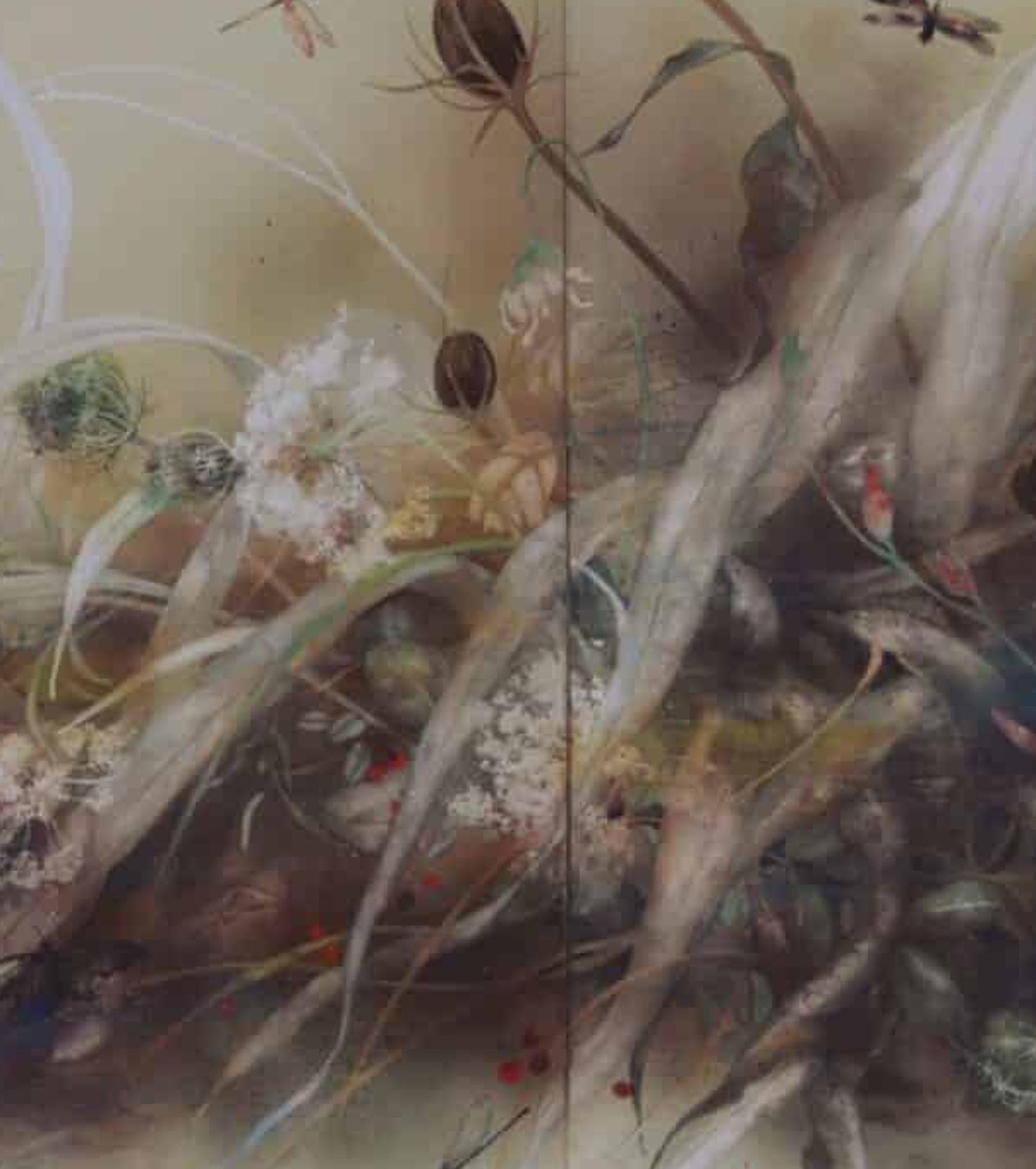 Dance by Chen Yiching - Contemporary nihonga painting, flowers, nature For Sale 3