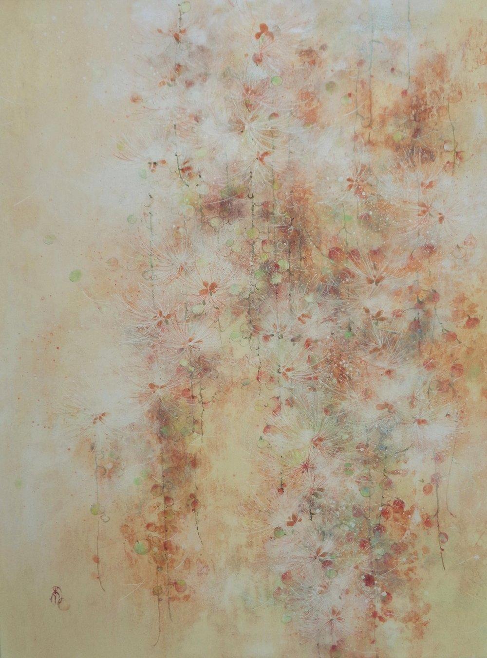 Flourishing by CHEN Yiching - Contemporary Nihonga painting, flowers