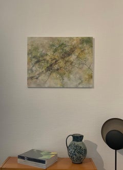 Golden Rain by Chen Yiching - Contemporary nihonga painting, flora, yellow tones