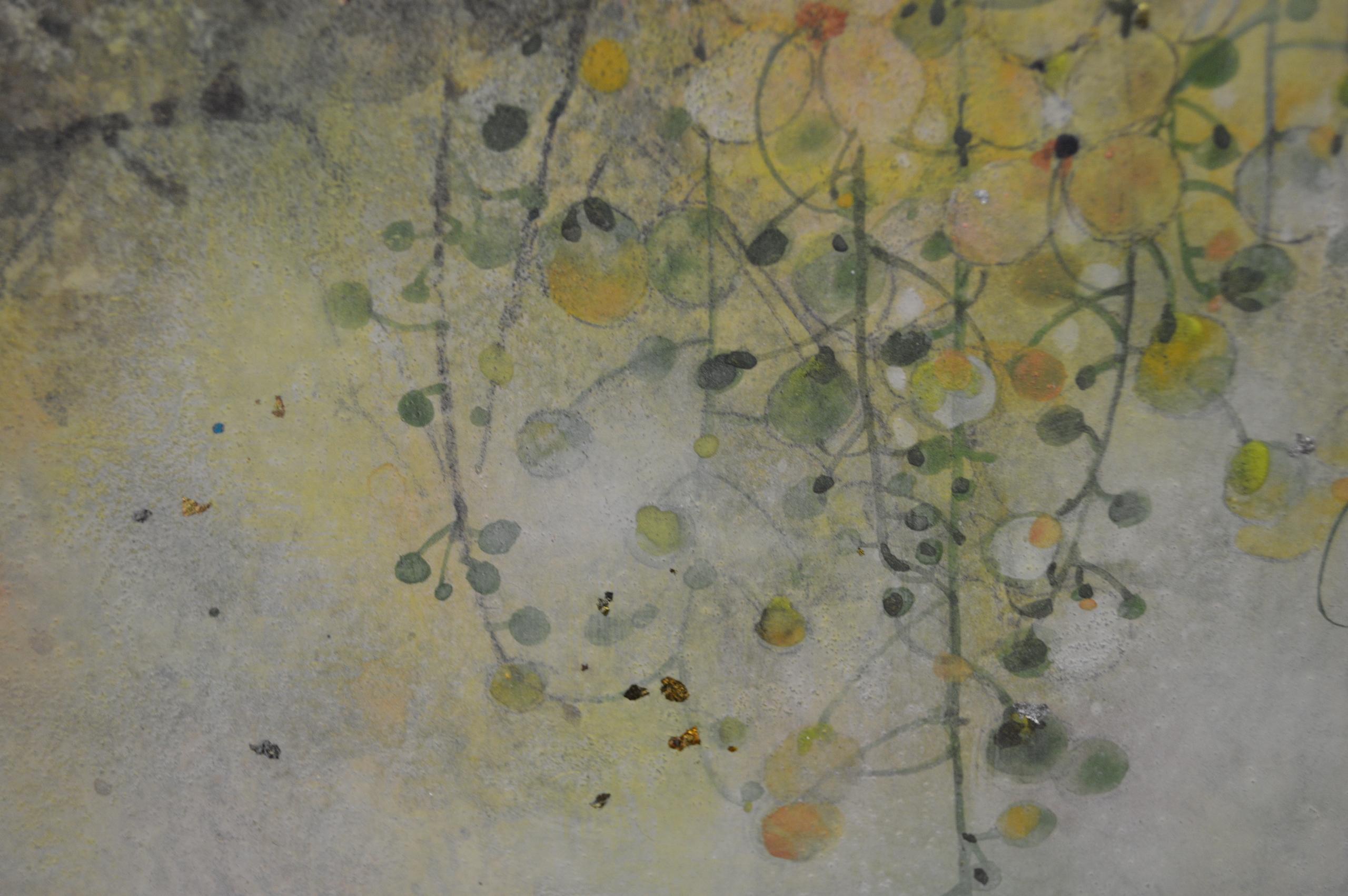 Goldregen von Chen Yiching - Contemporary nihonga painting, Flora, Gelbtöne im Angebot 4