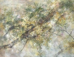 Goldregen von Chen Yiching - Contemporary nihonga painting, Flora, Gelbtöne