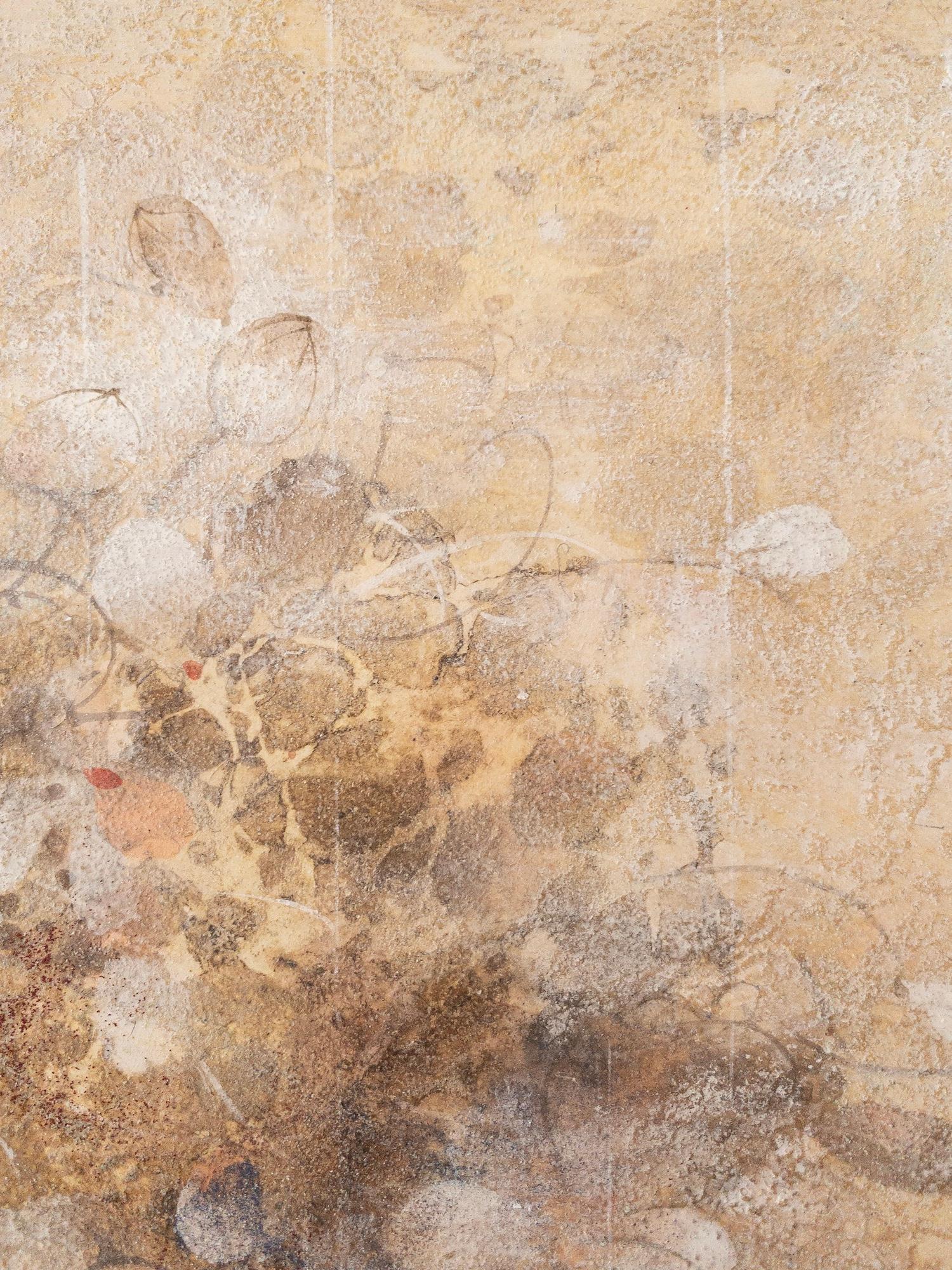 Hide and seek by Chen Yiching -Contemporary nihonga painting, flora, soft colors For Sale 6