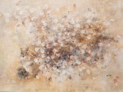 Hide and Seek by Chen Yiching - Contemporary nihonga painting, floral, animal