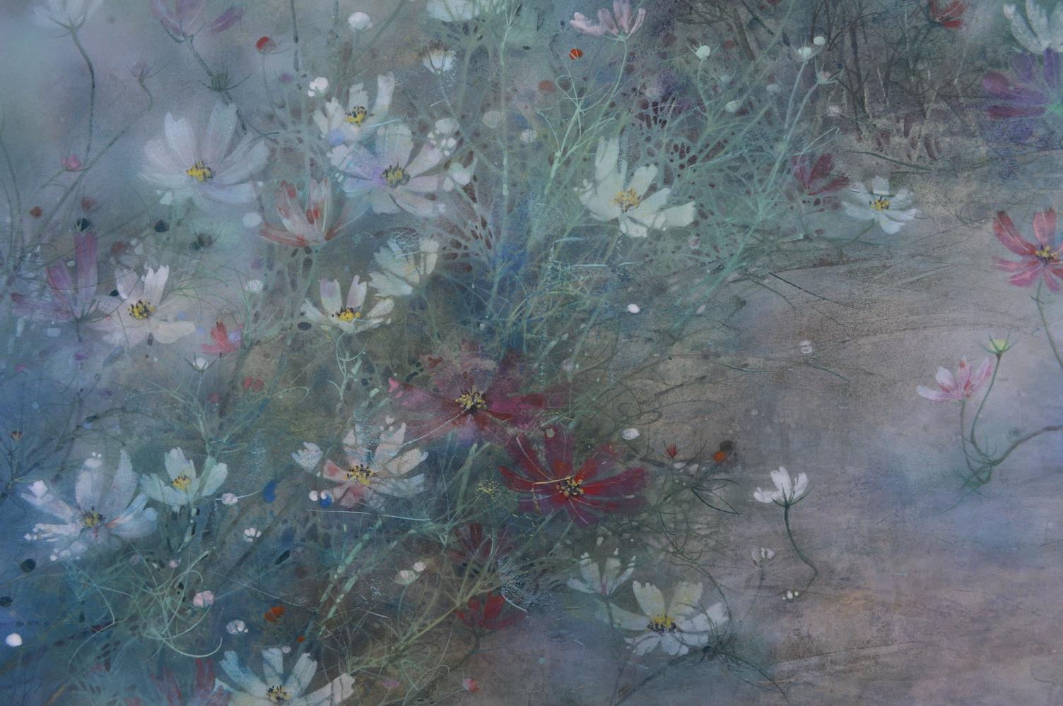 Innocence by Chen Yiching - Contemporary nihonga painting, flowers, blossoming For Sale 1