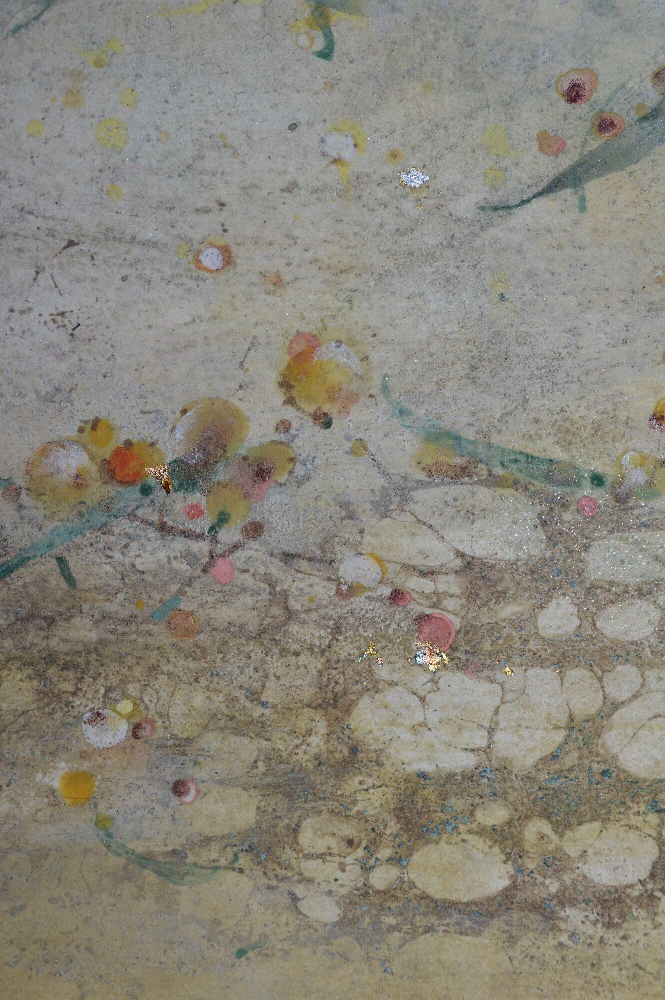 Mimosa II de Chen Yiching - Pintura nihonga contemporánea, flora, tonos claros en venta 2