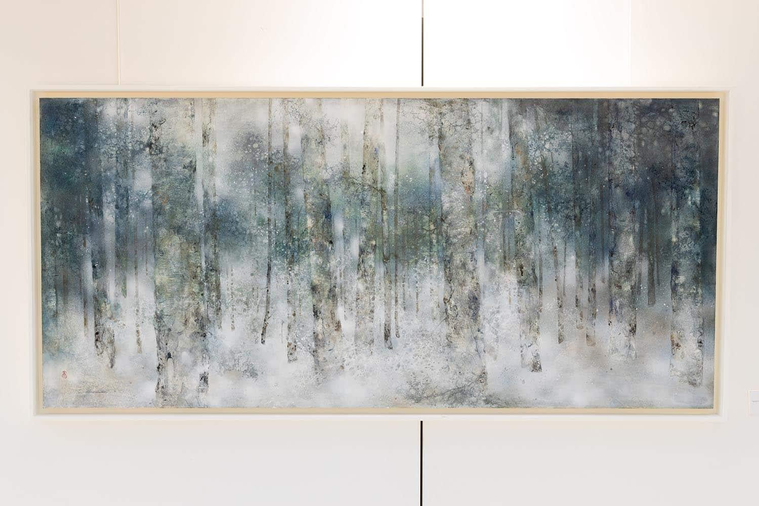 Plenitude II by CHEN Yiching - Nihonga landscape painting, forest - Contemporary Painting by Yiching Chen
