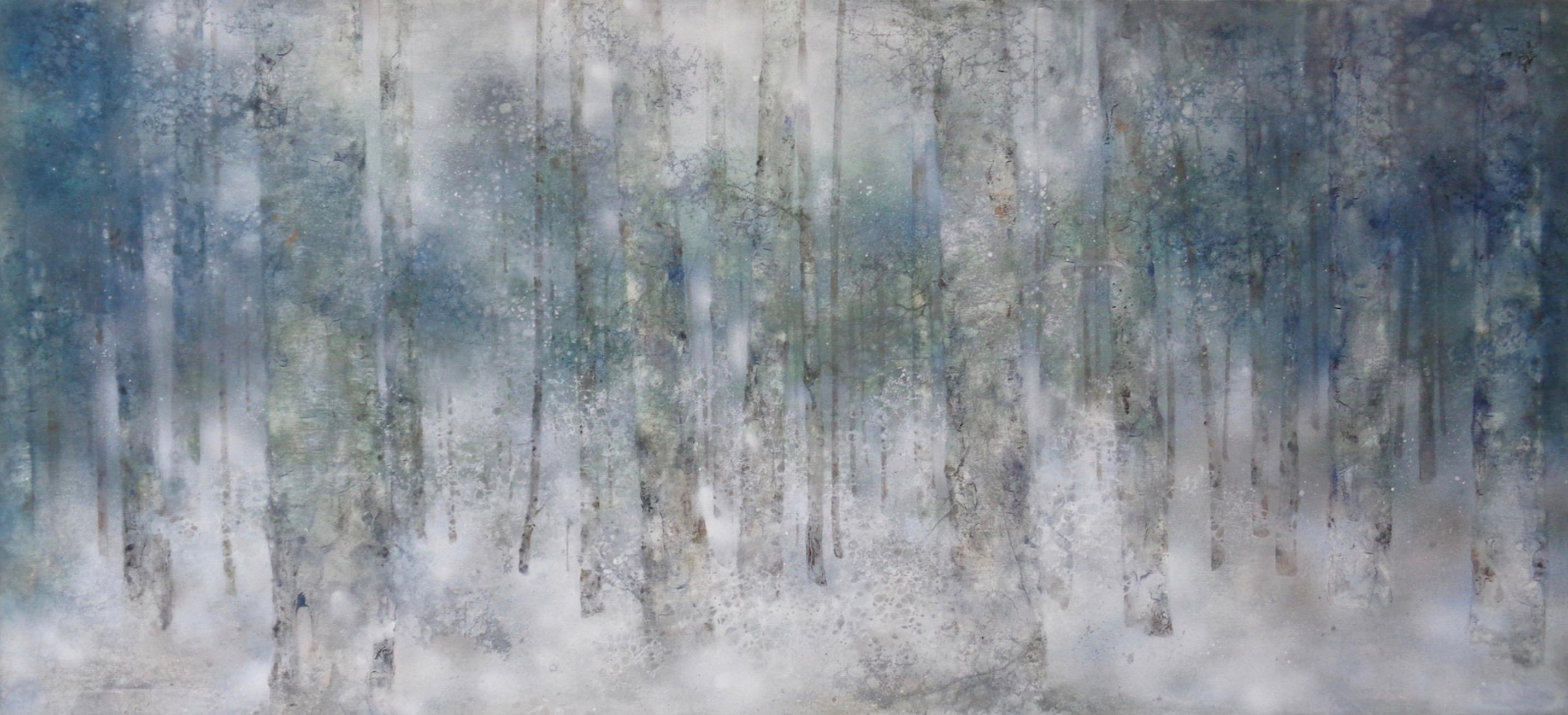 Yiching Chen Figurative Painting - Plenitude II by CHEN Yiching - Nihonga landscape painting, forest