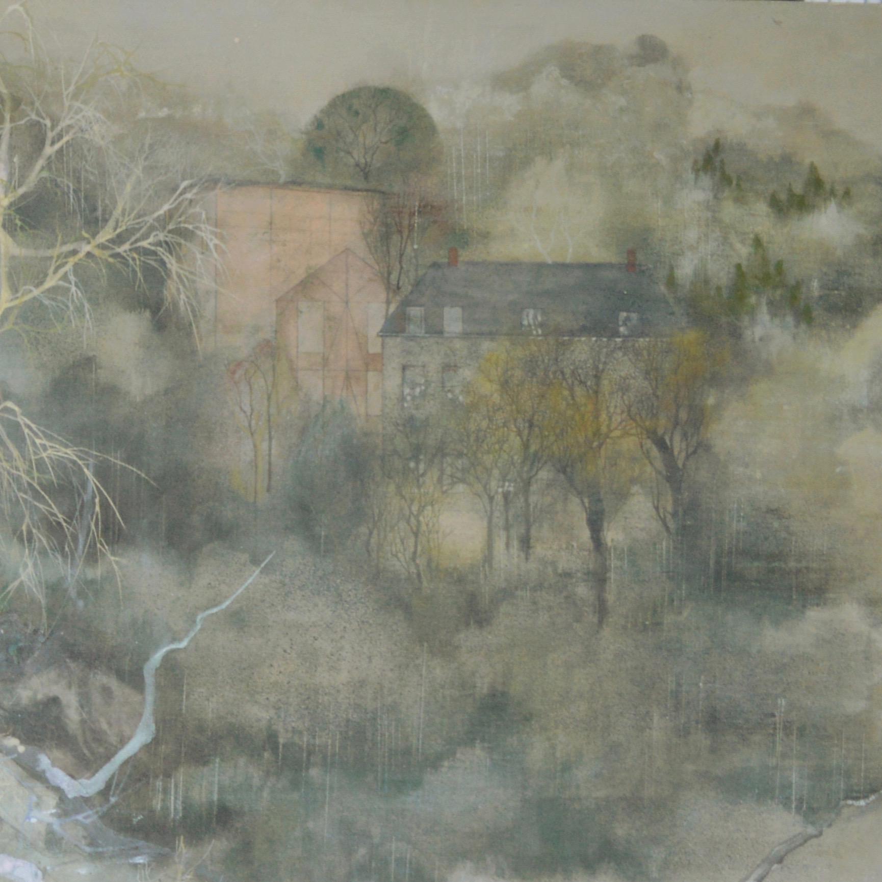 Quiétude (Tranquility) (Silber), Landscape Painting, von Yiching Chen