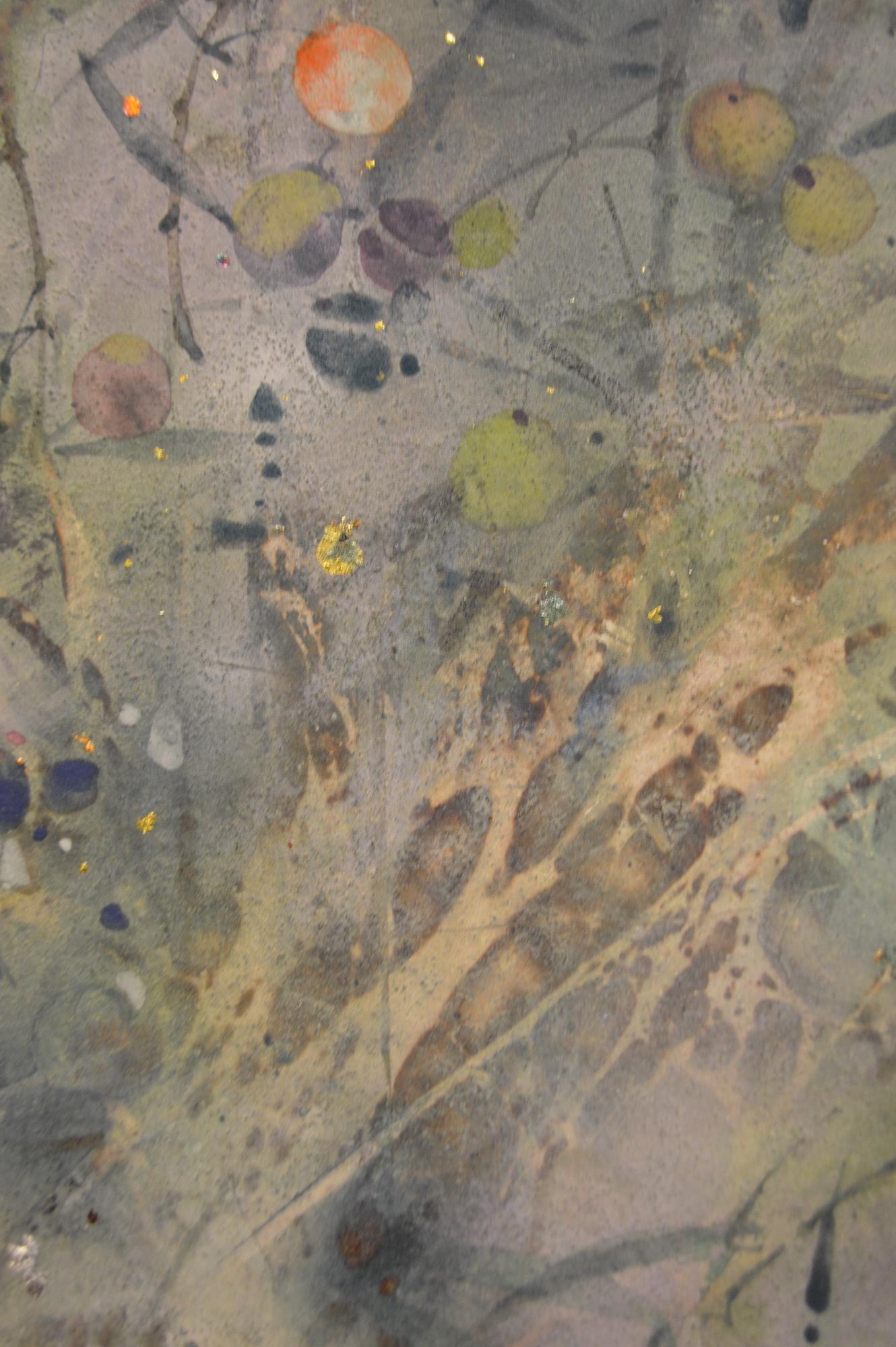 Sereno de Chen Yiching - Pintura nihonga contemporánea, flora, tonos claros, hoja en venta 1