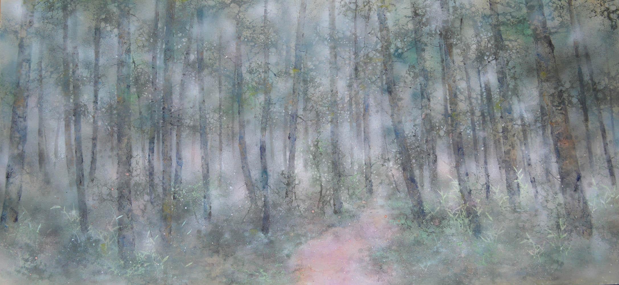 Silva by CHEN Yiching - Contemporary Nihonga painting, forest