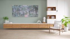 Silva par Chen Yiching - Peinture nihonga contemporaine, forêt, arbres, vert