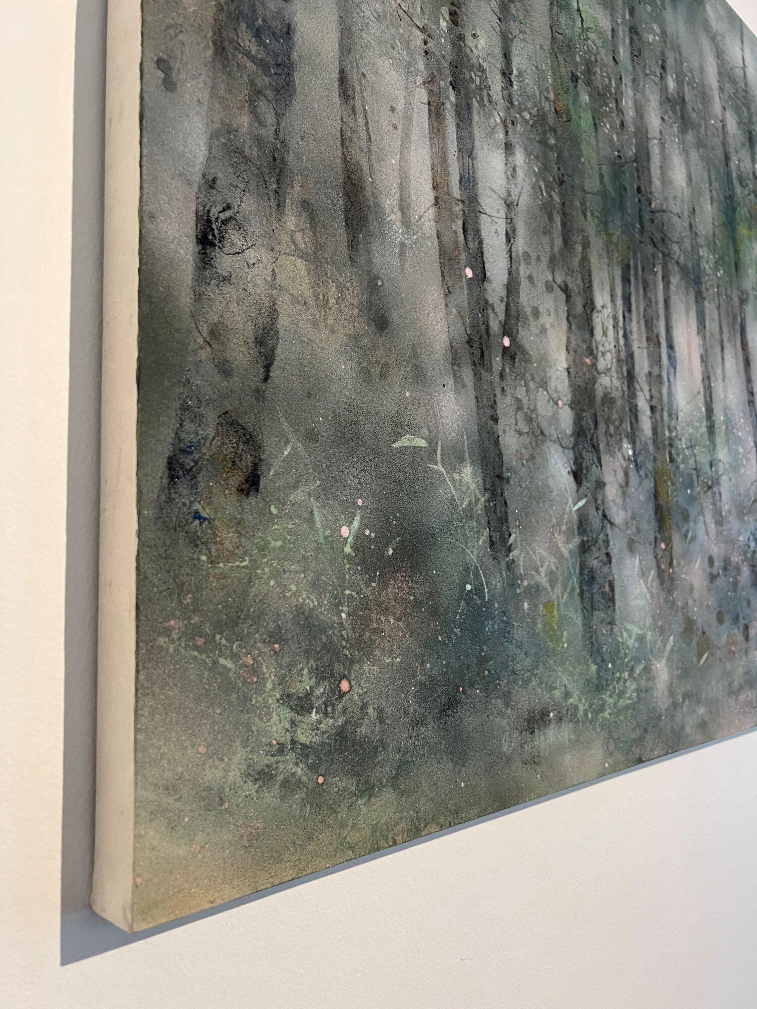 Silva di Chen Yiching - Pittura nihonga contemporanea, foresta, alberi, verde 5