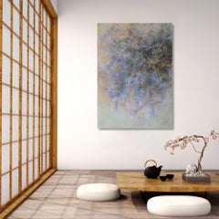 Spring Rain by Chen Yiching - Contemporary nihonga painting, flowers, wisteria