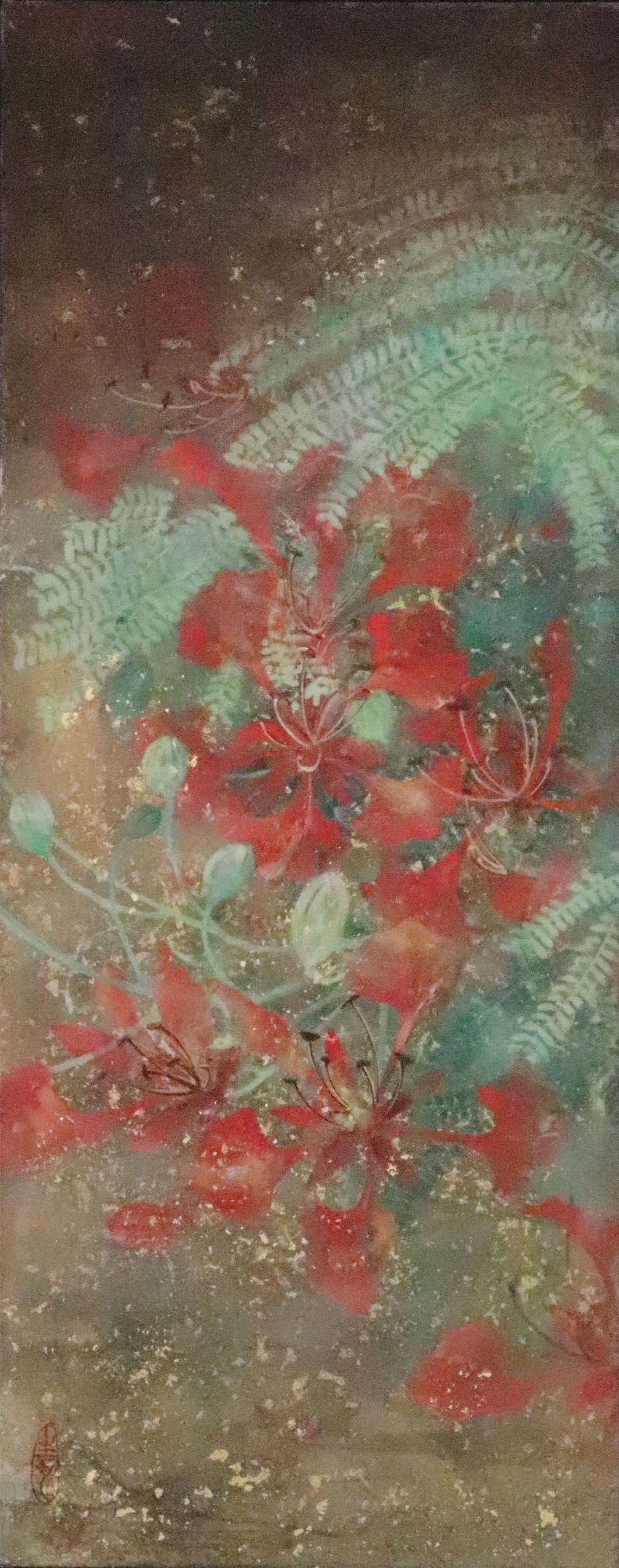 Verano II de Chen Yiching - Pintura nihonga contemporánea, flores, naturaleza en venta 4