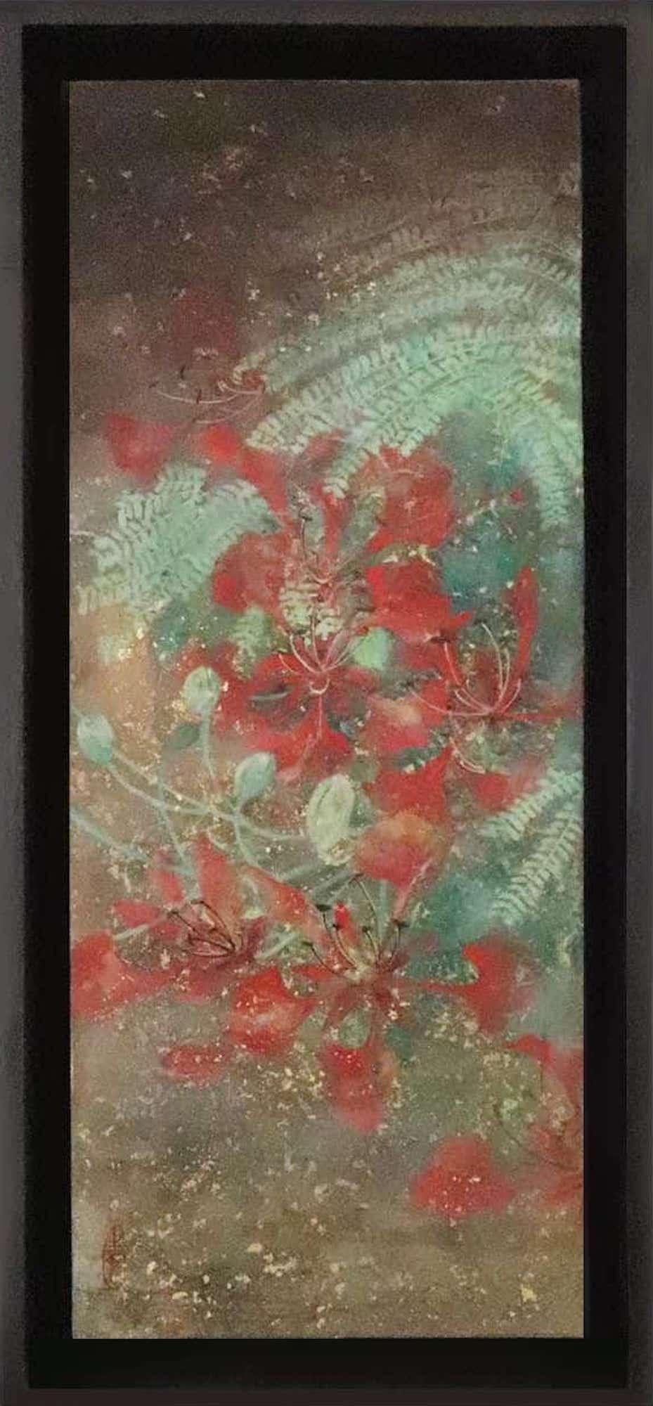 Yiching Chen Landscape Painting - Summer II by Chen Yiching - Contemporary nihonga painting, flowers, nature
