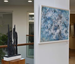 The Spring Wind by CHEN Yiching - Japanese Painting, flowers, birds, blue