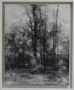 Foresta di Vincennes di Yiching Chen - Pittura nihonga contemporanea, toni scuri