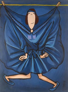 Yidou Zhang Contemporary Original Acrylic On Canvas "Miss Li in VR"