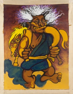 Yidou Zhang Portrait Original Acrylic On Canvas "The Conqueror Returns"