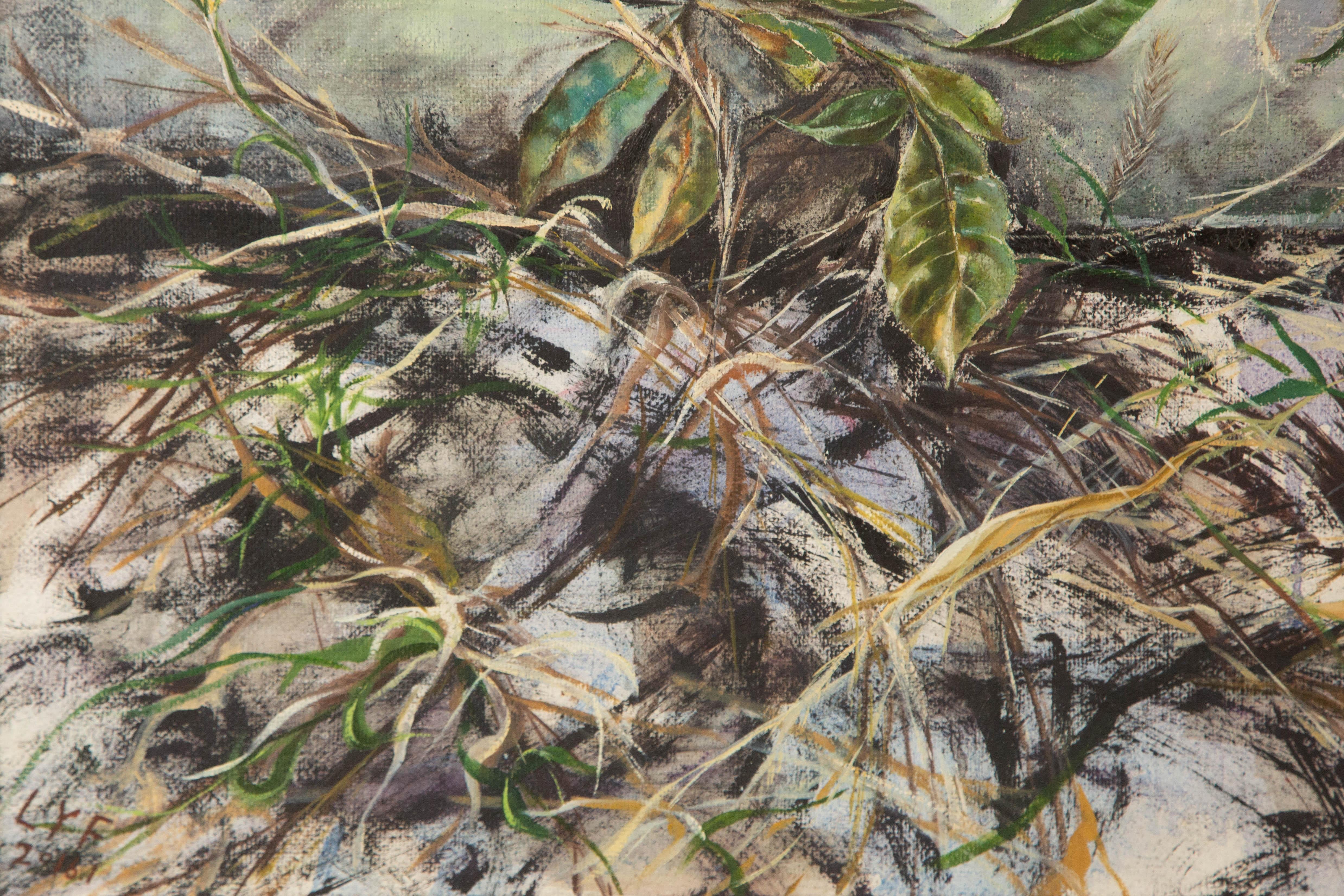 Yifang Liu Stillleben Original Öl auf Leinwand 