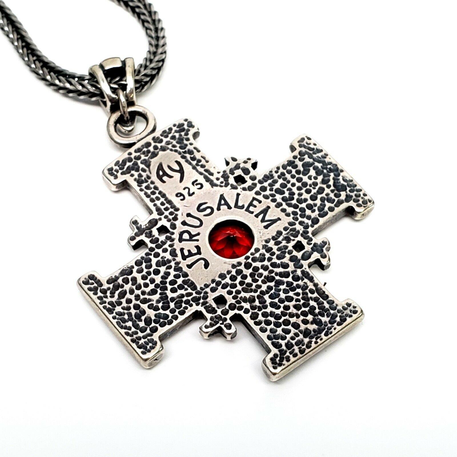 Women's Yigal Avinoam Sterling Silver/14 Karat Gold Crusaders Cross with Wheat Chain