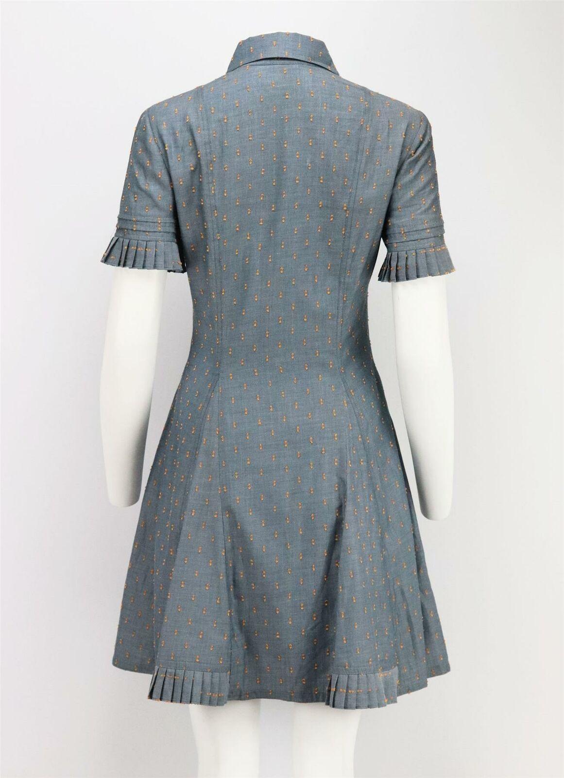 Yigal Azrouel Pleated Cotton Blend Shirt Dress In Excellent Condition In London, GB