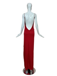 YIGAL AZROUEL Vintage Red Backless Evening Gown Maxi Dress