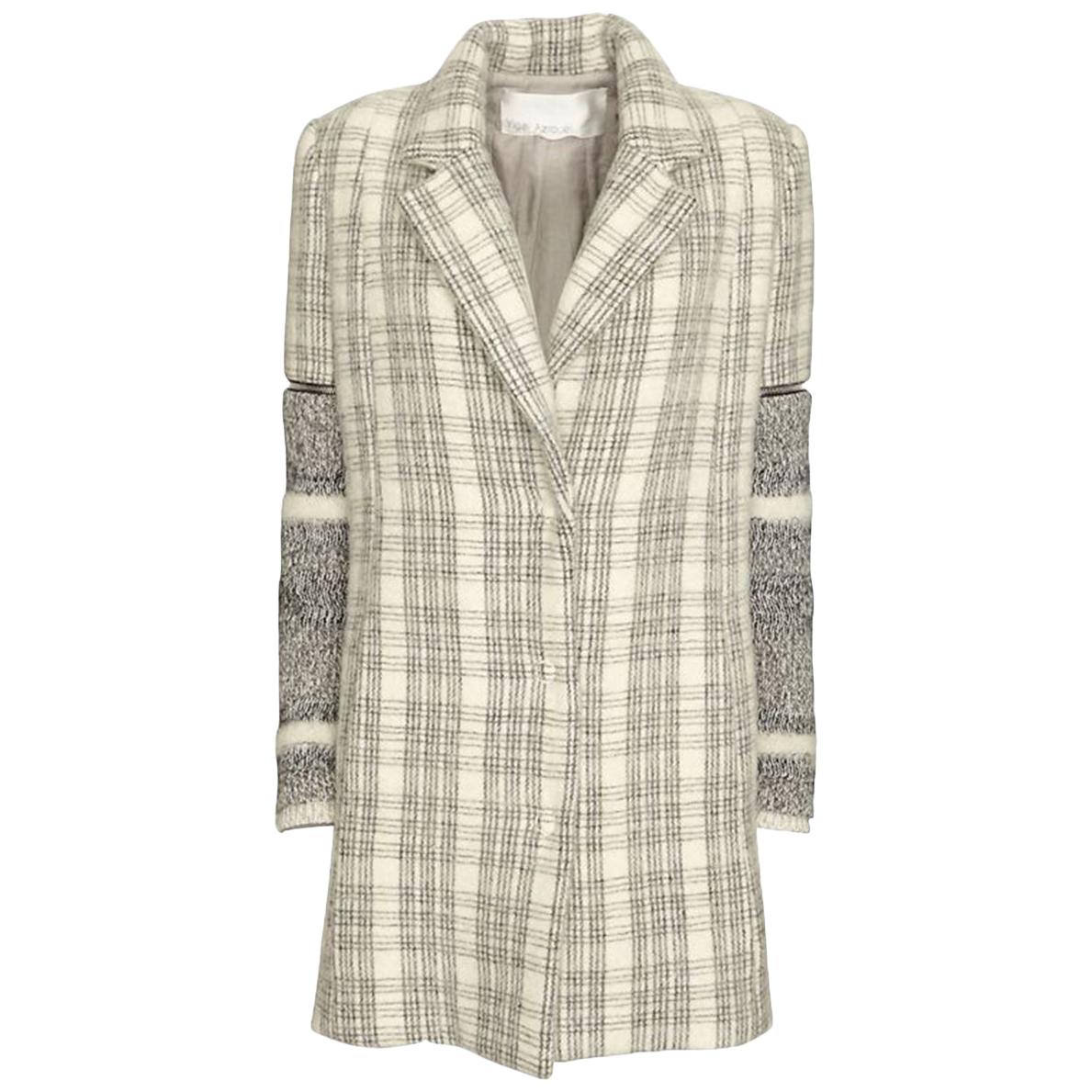 Yigal Azrouel Windowpane Plaid Coat 