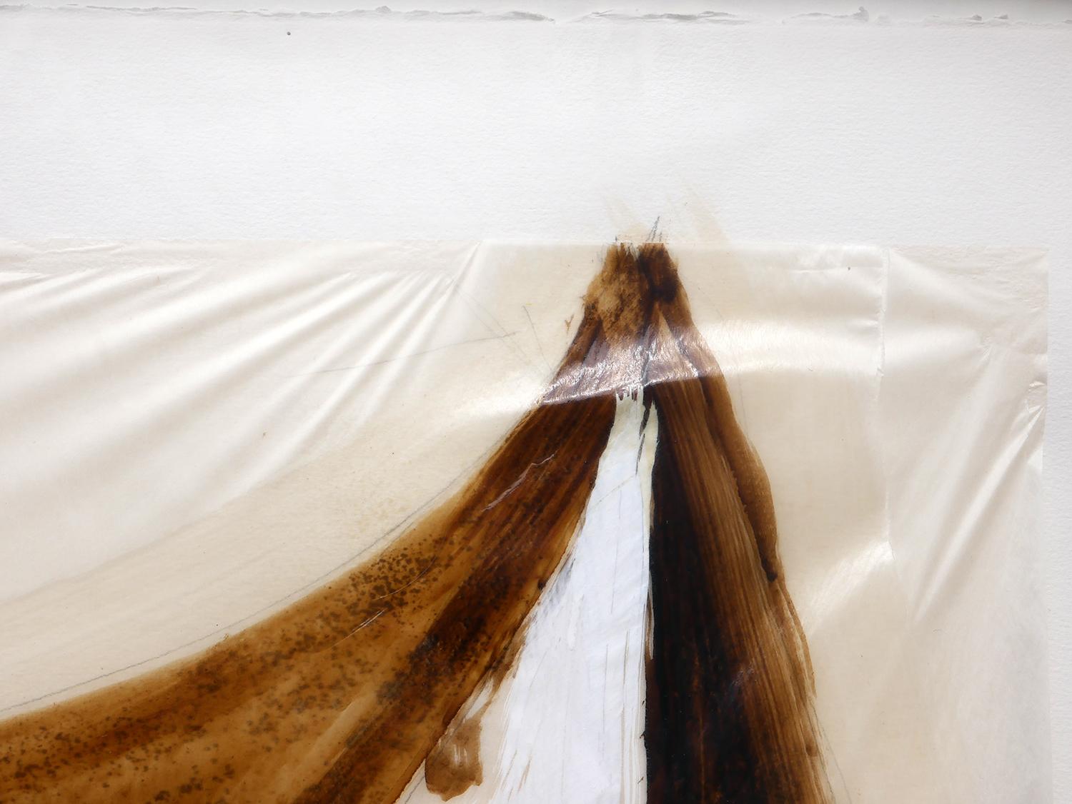 White and Brown Abstract Mixed Media Painting  For Sale 6