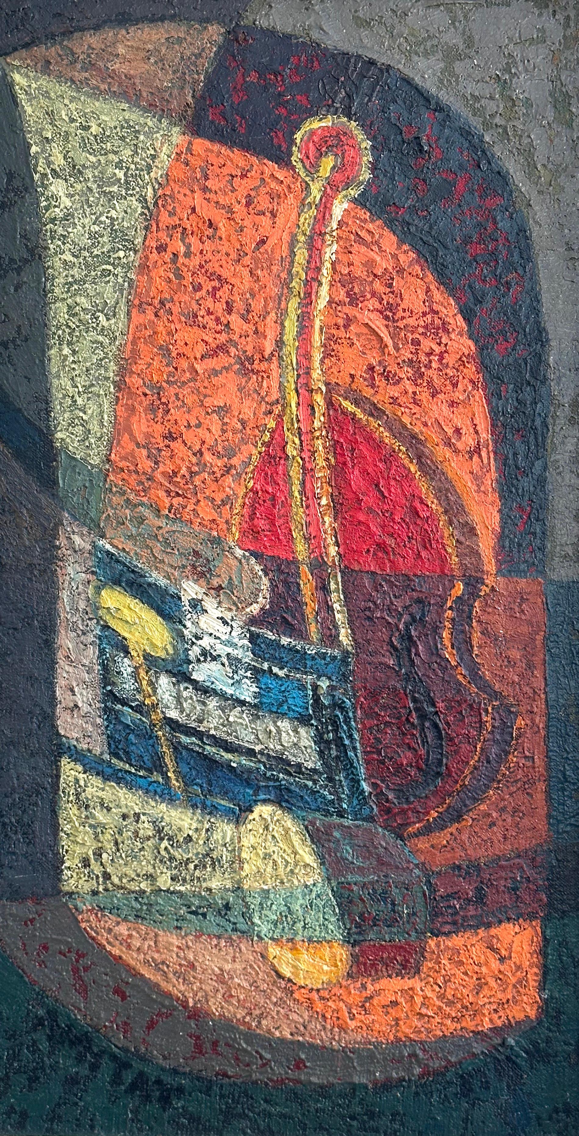 Yitzhak Amitai (1907-1984).

Natura morta con strumenti musicali, 1963

Olio su tela, 14 x 25,5 pollici; 18 x 29,5 pollici incorniciato. 

L'artista Isaac Amitai nacque a Gerusalemme nel 1907 da una famiglia ebrea che viveva in città da cinque