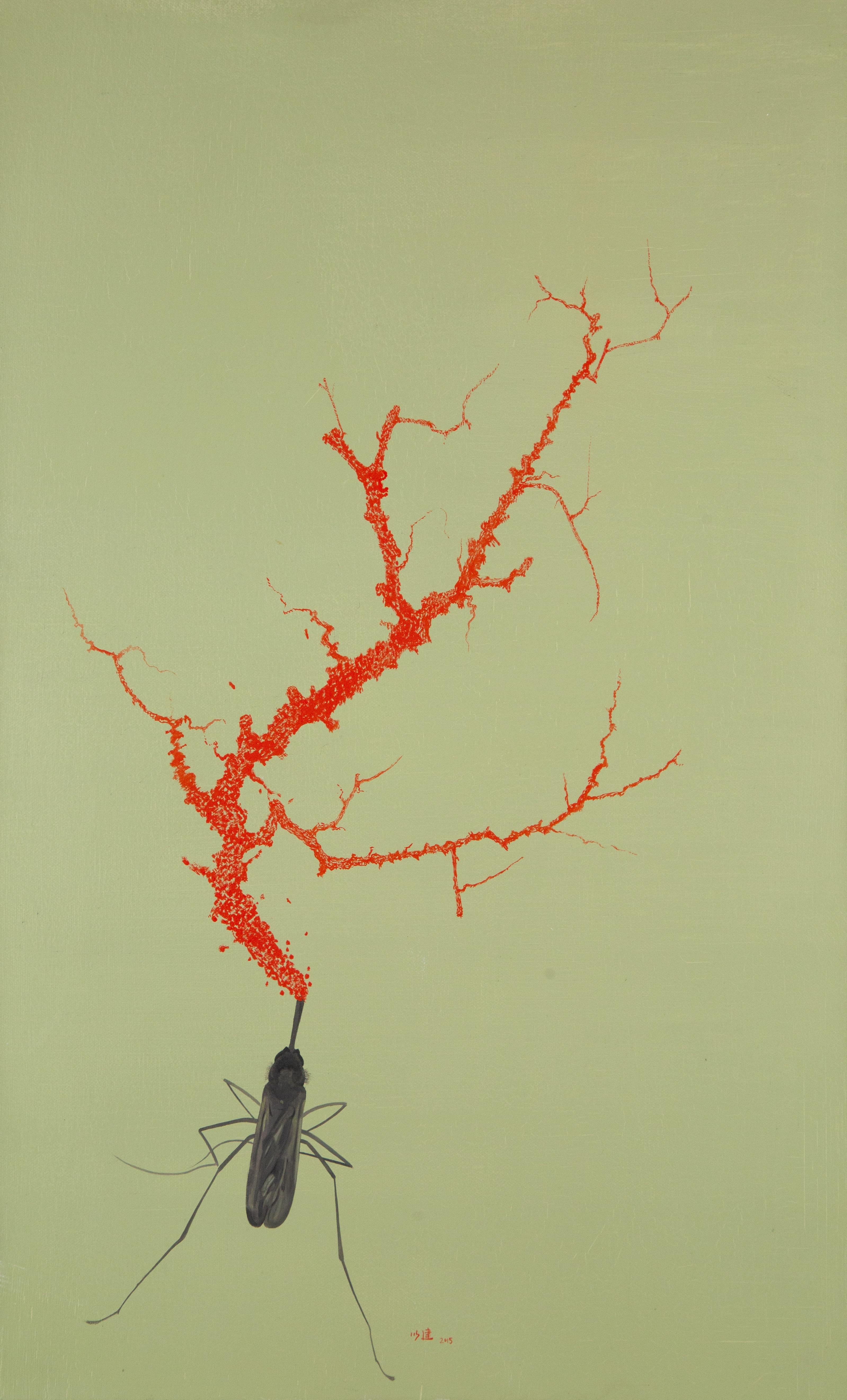 YiJian Wang Animal Painting - Yijian Wang Contemporary Original Oil On Canvas "Let Me Enjoy It 2"