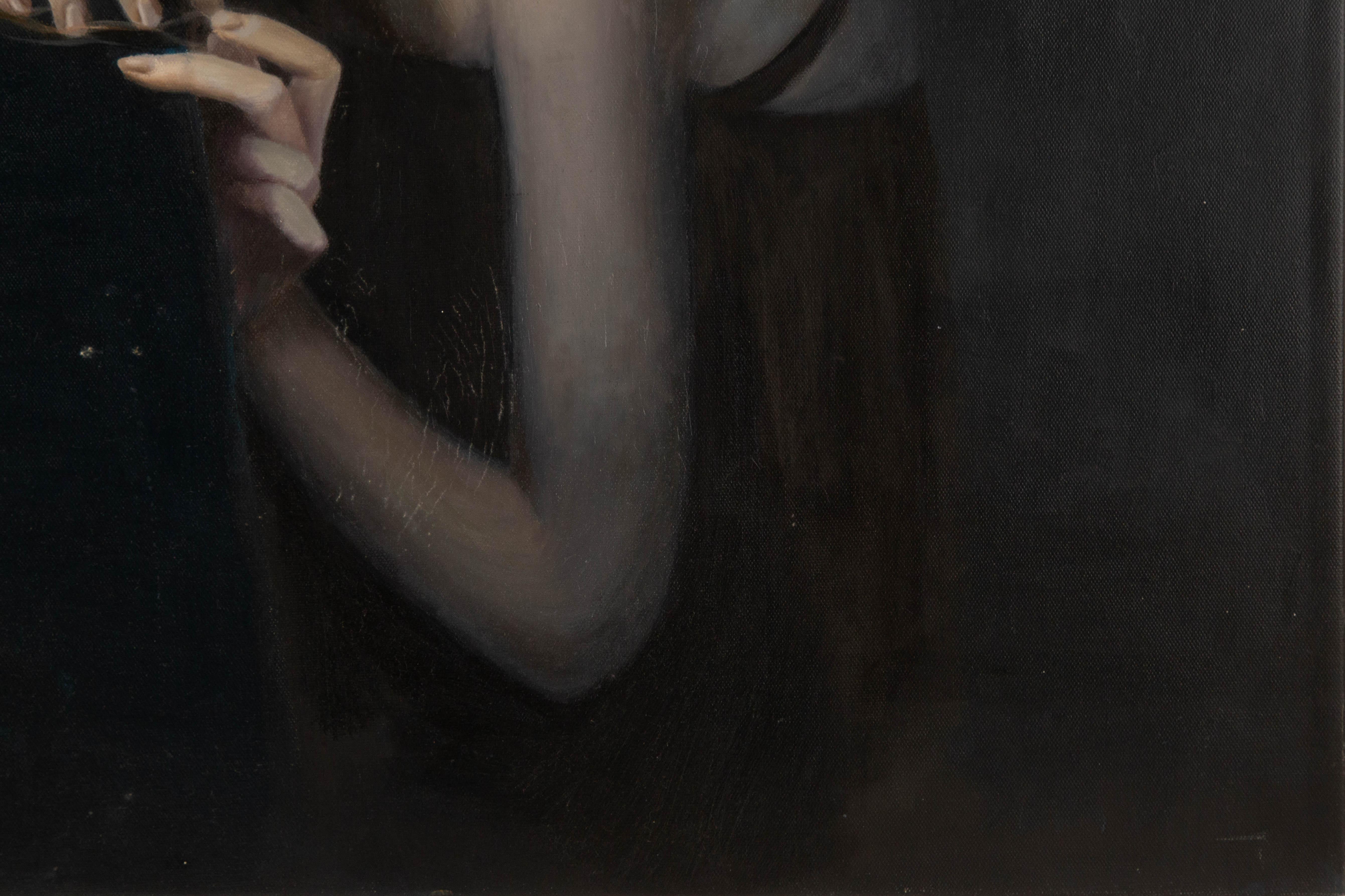 Yimin Liu Portrait Original Öl auf Leinwand 