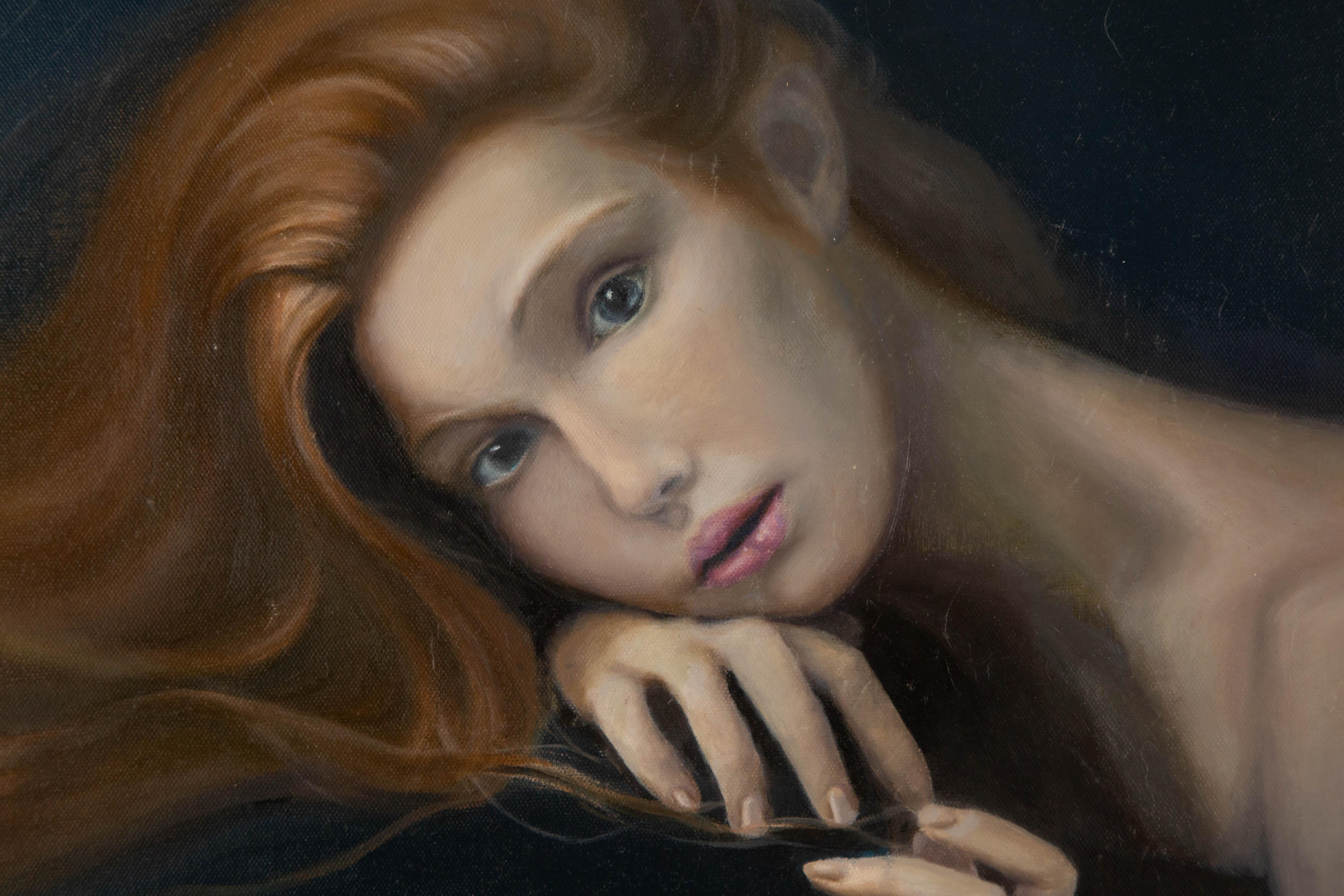 Yimin Liu Portrait Original Öl auf Leinwand 