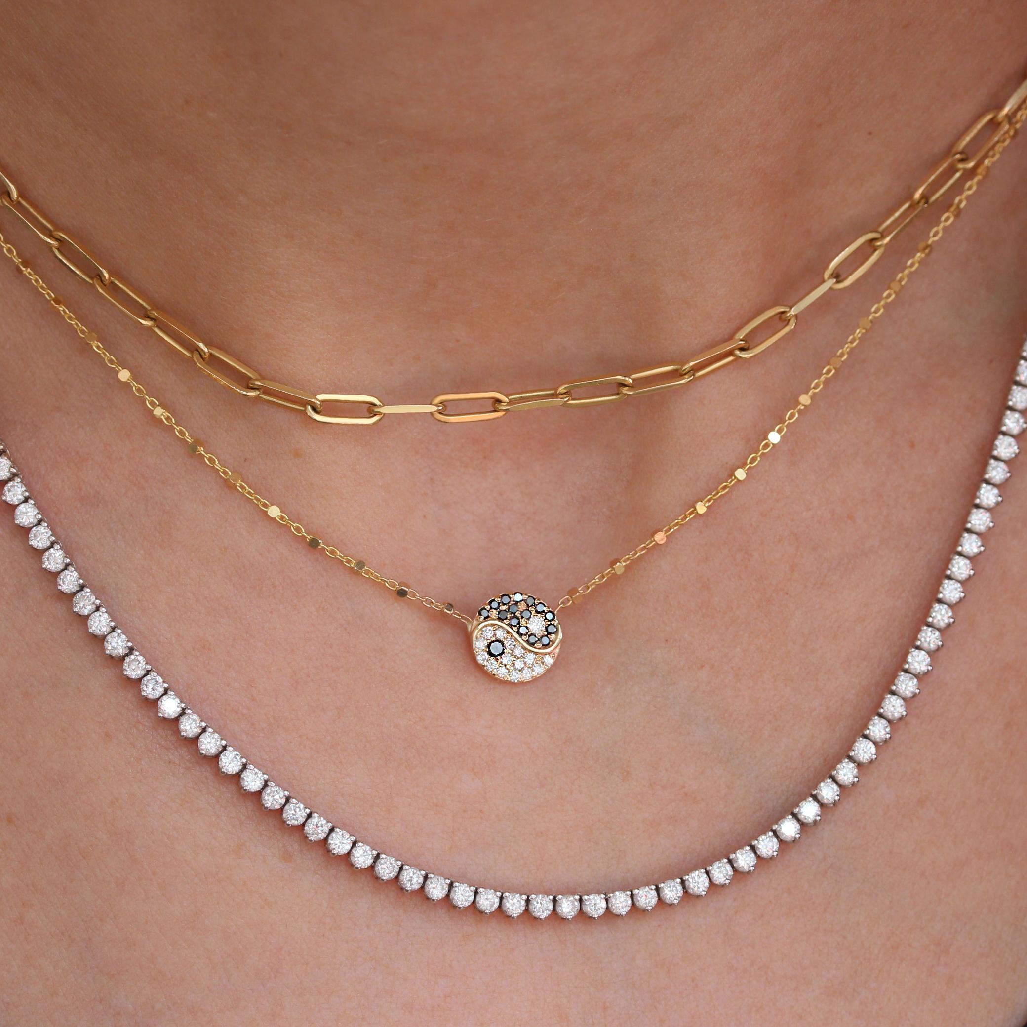 black beads chain with diamond pendant