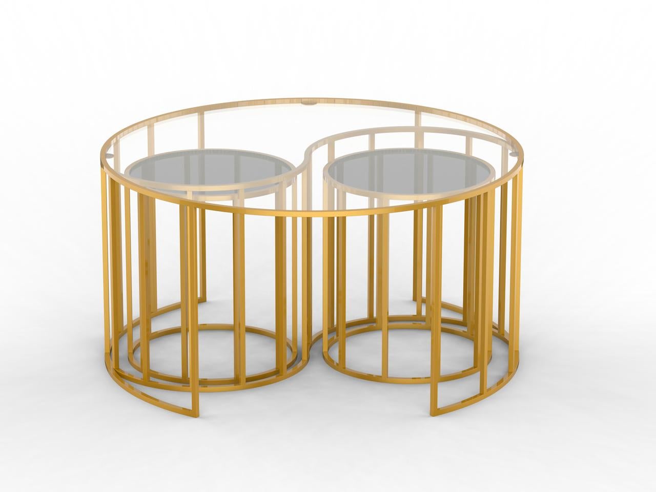 Buriné Table basse Yin Yang  par  Studio A Namit Khanna en vente