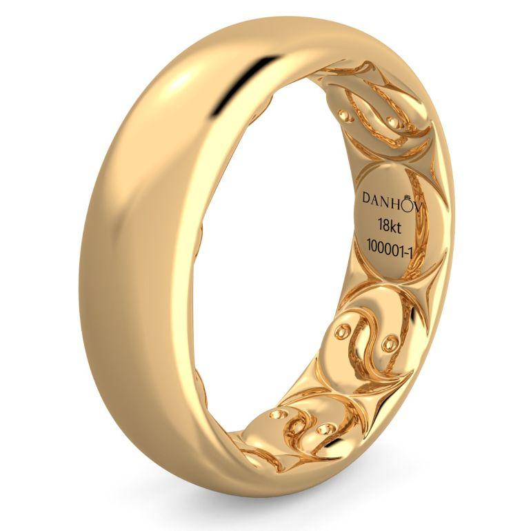 Women's or Men's Yin-Yang Fashion Band in 14k Yellow Gold For Sale