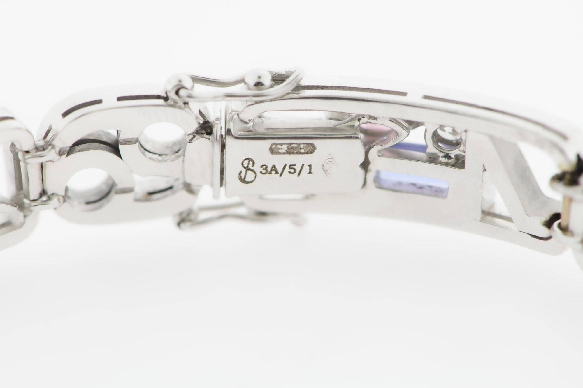 “YIN-YANG” Love Collection Bracelet 18k Gold, Brilliants, Tanzanite, Tourmaline For Sale 1