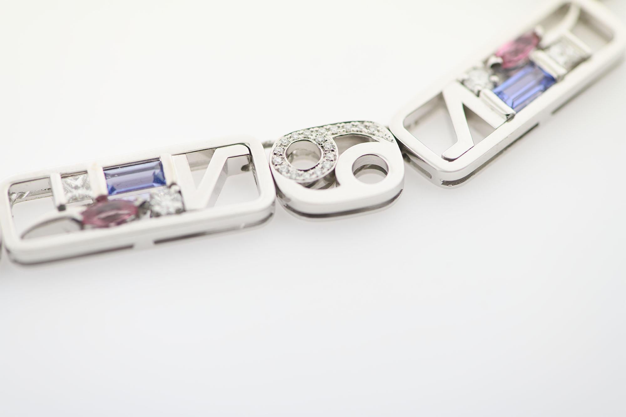 “YIN-YANG” Love Collection Necklace 18k Gold, Brilliants, Tanzanite & Tourmaline In condizioni Nuovo in vendita a CAPRINO VERONESE, Veneto