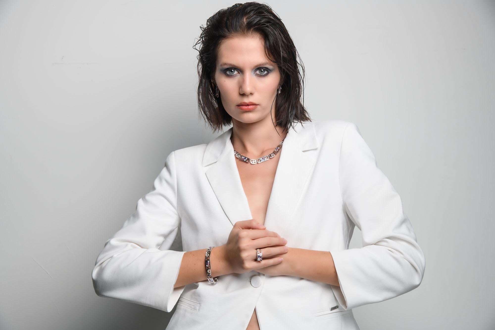 Taglio brillante “YIN-YANG” Love Collection Ring 18k Gold, Brilliants, Tanzanite & Tourmaline in vendita