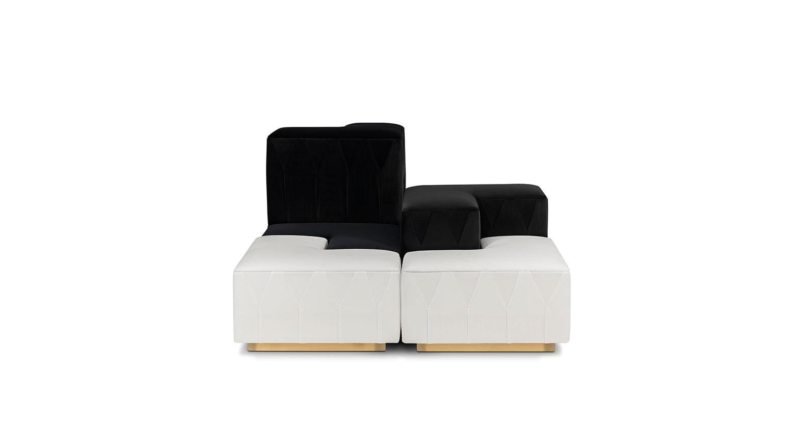 Yin Yang Modular Sofa in Velvet For Sale 5
