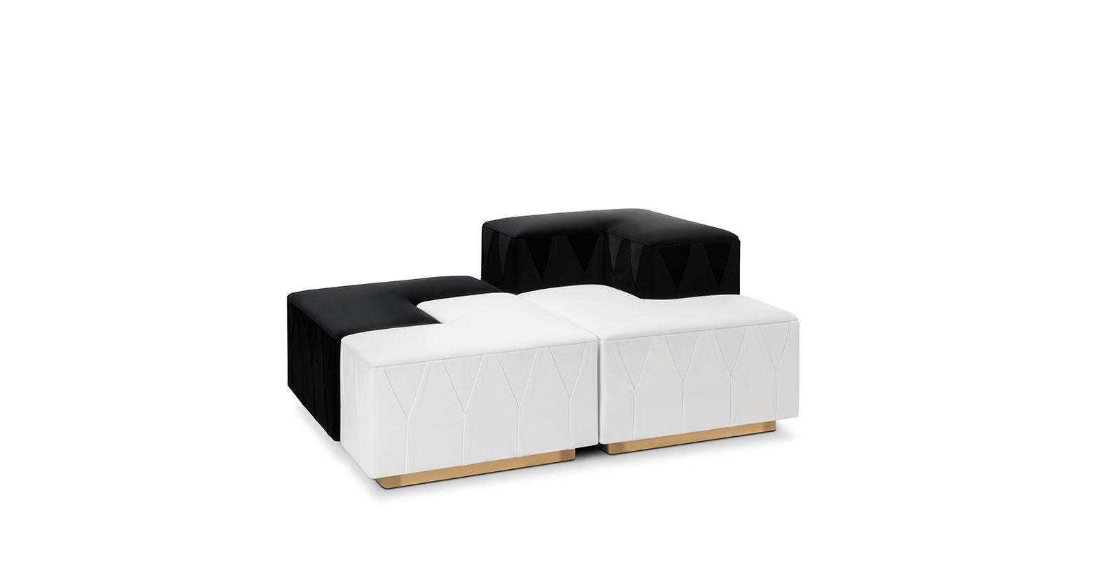 Yin Yang Modular Sofa in Velvet For Sale 7