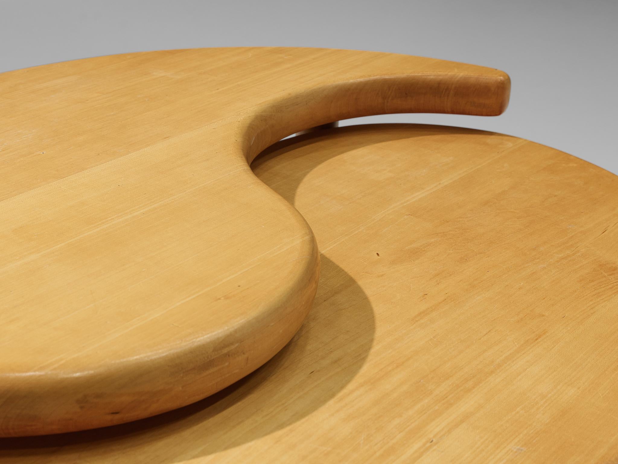 Scandinavian Yin Yang Nesting Coffee Table in Beech