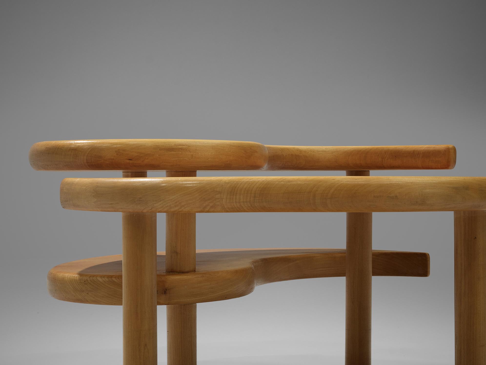 Scandinavian Yin Yang Nesting Coffee Table in Beech