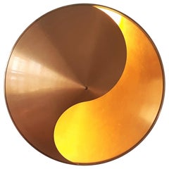 Yin-Yang wall lamp in brass by Hermian Sneyders de Vogel for RAAK, 1970's