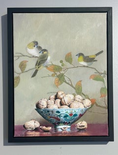 Peinture à l'huile sur toile "Bowl of Walnuts", 16 x 12", Yin Yong Chun