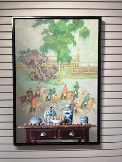 Yin Yong Chun "Noix sur vieille table" 48x32 Nature morte équine peinture à l'huile