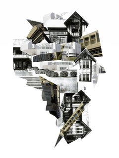 Atlanta High Museum and Skyline Diptych. Digital Collage Photograph